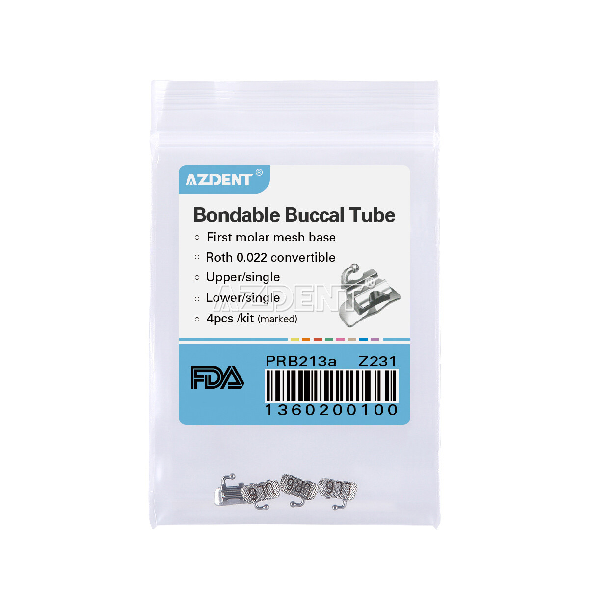 Dental Ortho Buccal Tube 1st/2nd Molar Roth/MBT 018/022 Non-Convertible Bondable