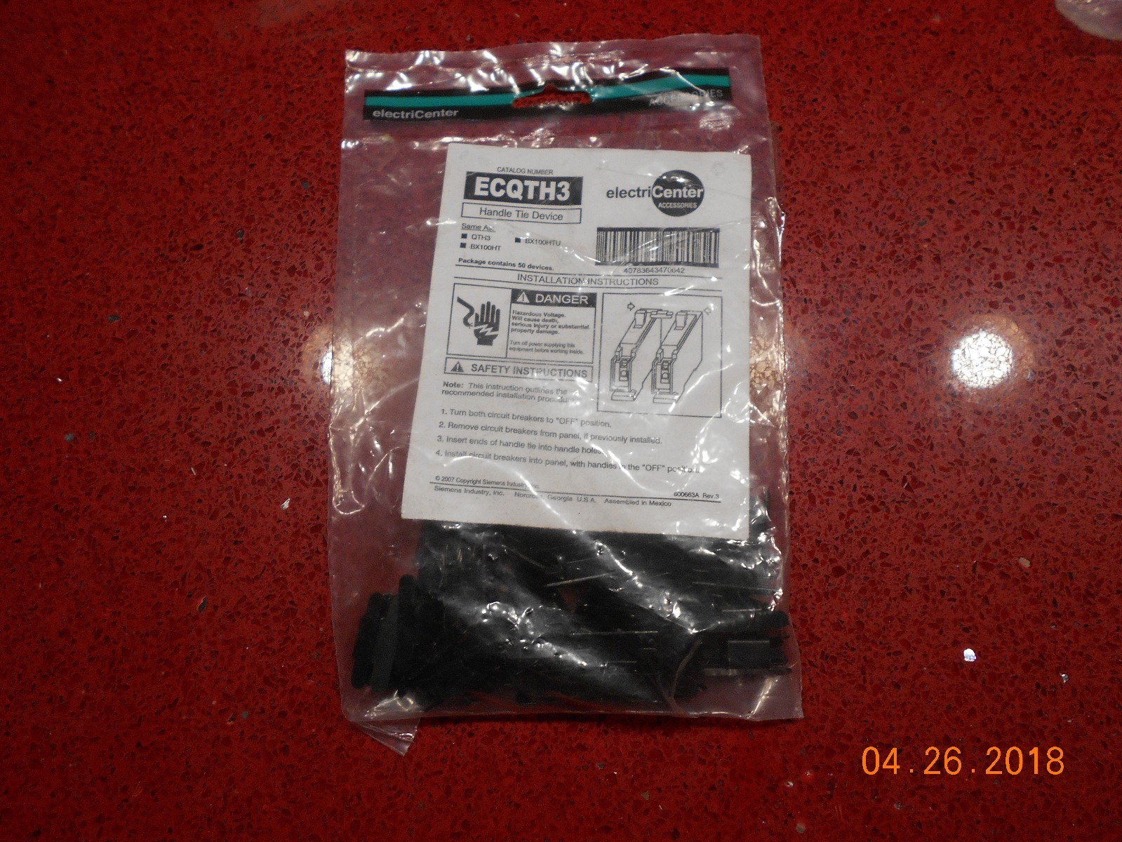 HANDLE TIE DEVICE (PK50) AKA BX100HT BX100HTU ELECTRICENTER ECQTH3