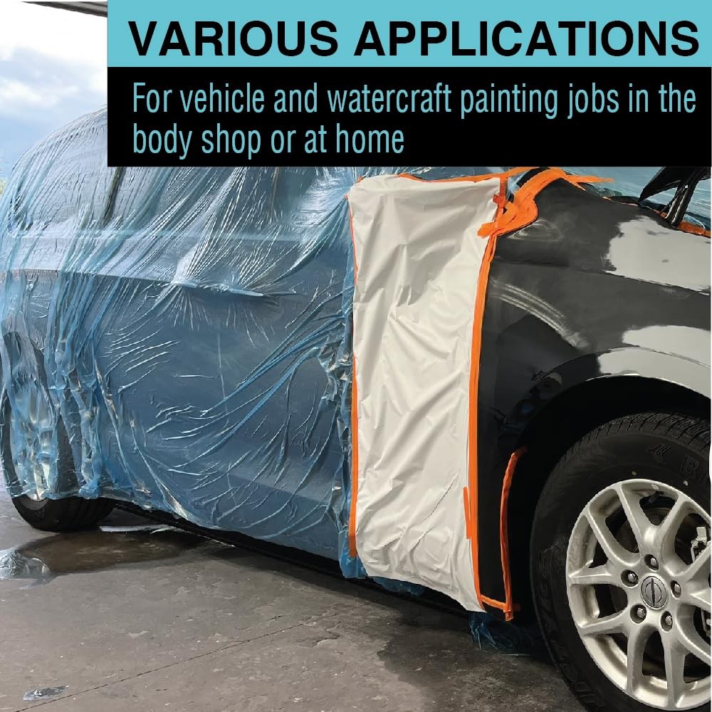 MAXIFILM 16ft x 350ft, 4 Rolls of Blue Overspray Paintable Masking Plastic