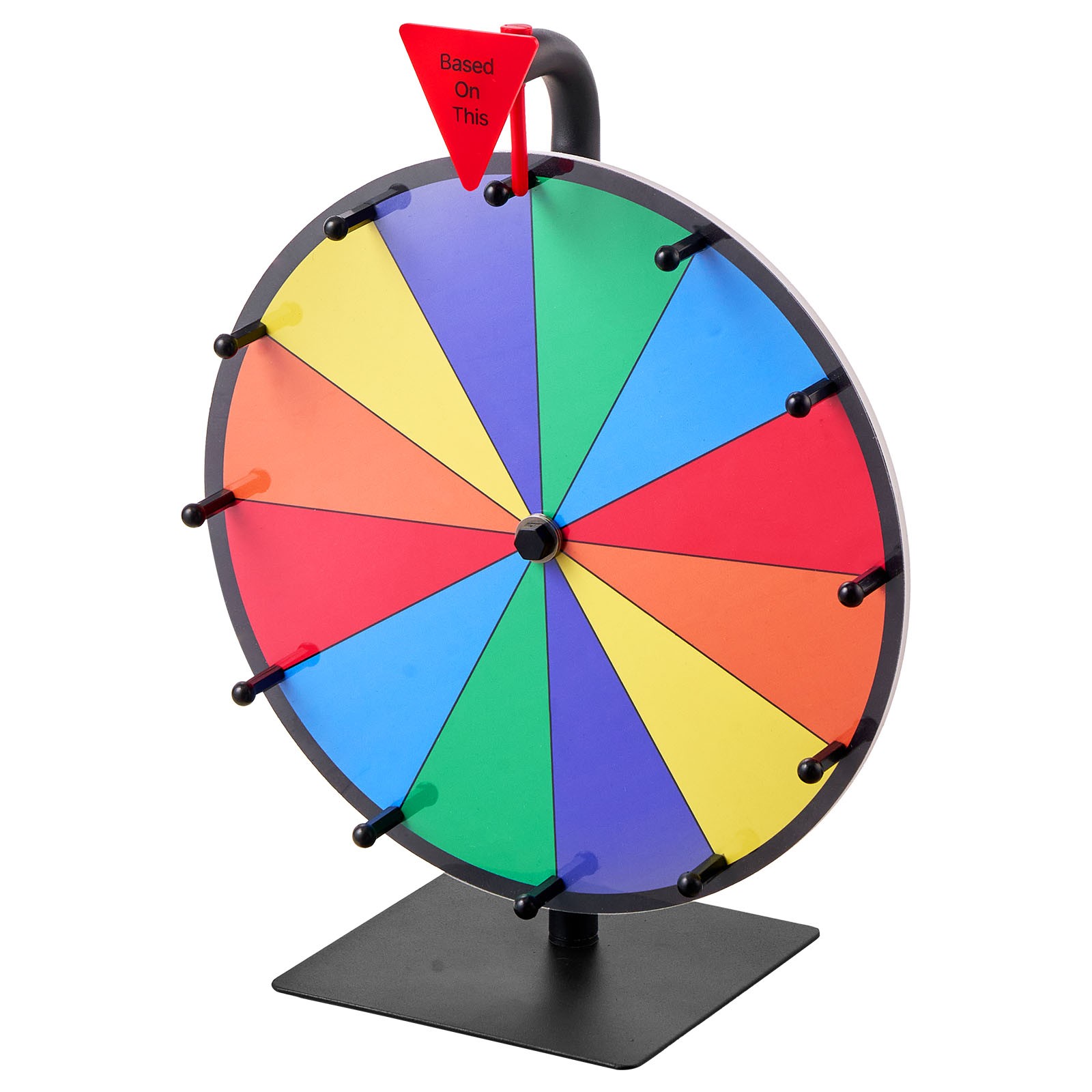 Uimoso 12-Inch Spinning Prize Wheel with 12 Sections and Tabletop Stand