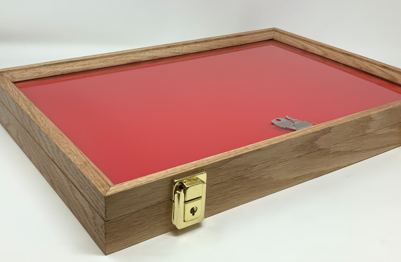 Oak Wood Display Case 12 x 18 x 2 for Arrowheads Knifes Collectibles & More