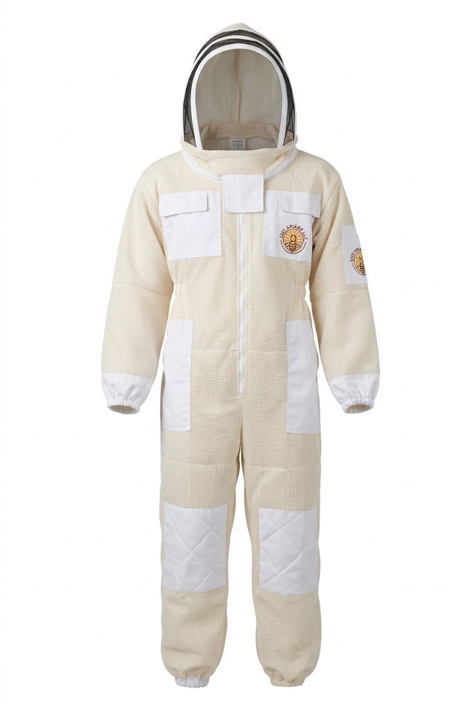 BEEKEEPING SUIT , Unisex 3 Layers Ventilated White – MEDIUM SIZE