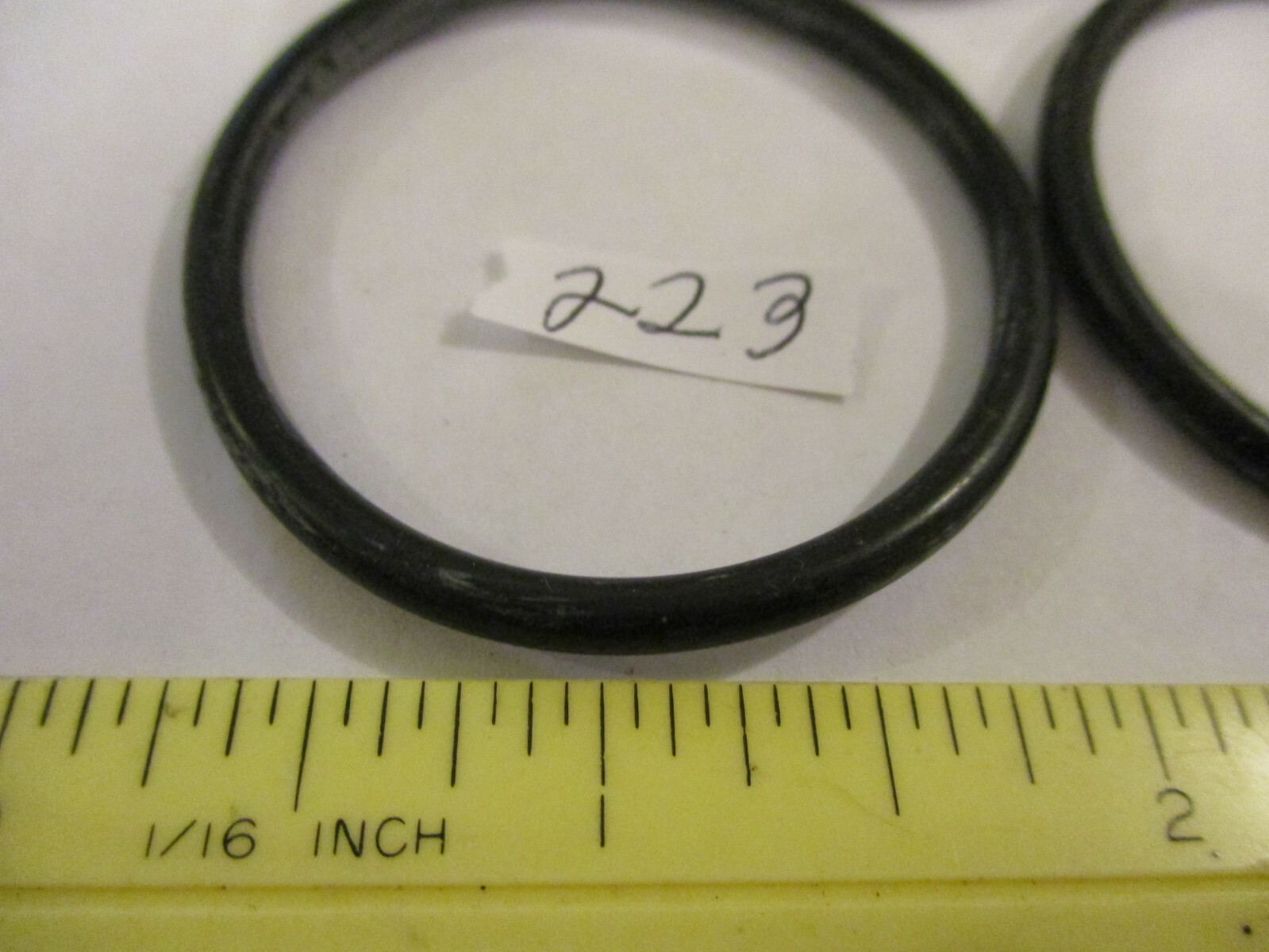 223 O-ring 1-5/8″ ID x 1-7/8″ OD x 1/8″ thick. Buna-70. Quan 3.