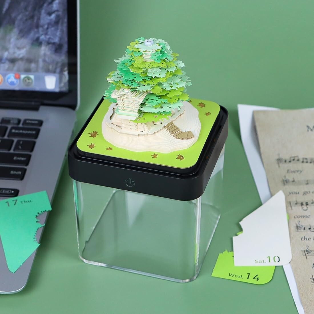 3D Art Calendar Memo Pad 2024, Creative Time Piece Calendar Sakura Tree Rip Away