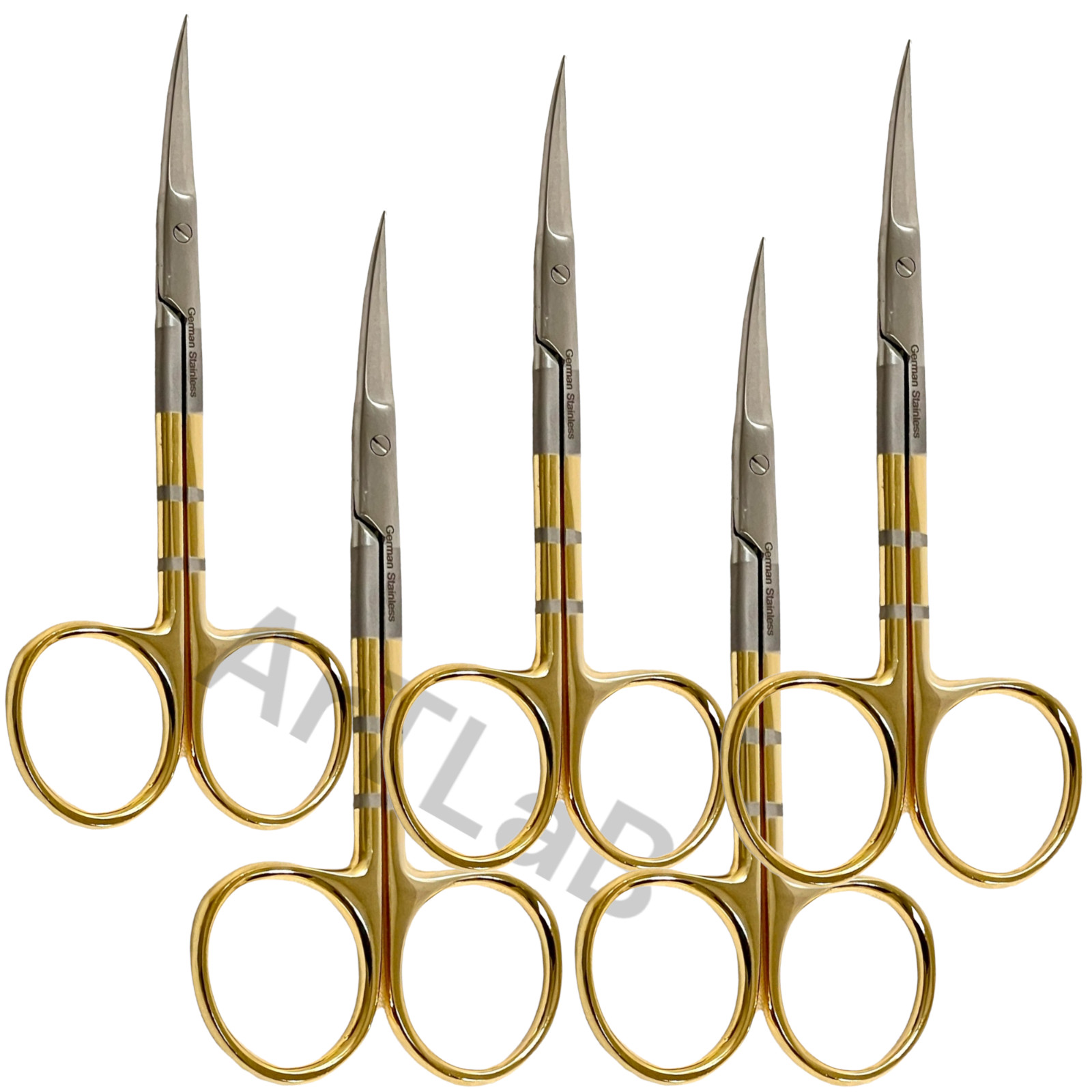 4.5″ Iris Scissors Curved With Tungsten Carbide Inserts Serrated – German Steel