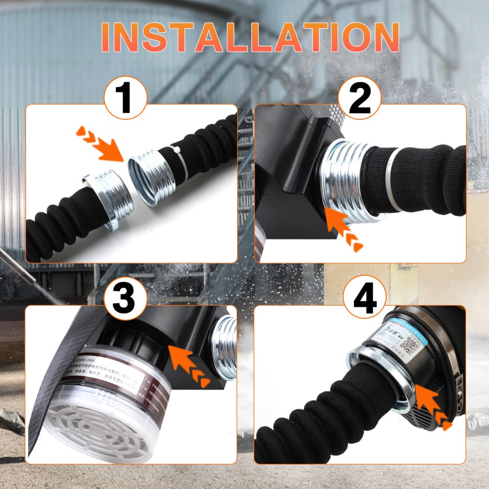 Reusable PPAR Respirator Full Face Respirator Protective Gas Mask Air Supply