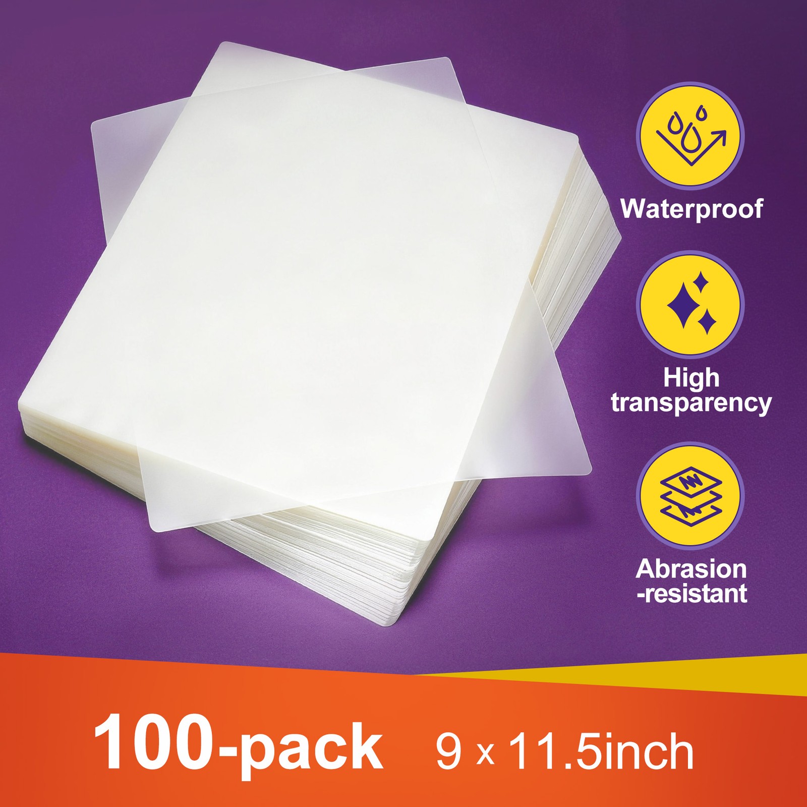 200 Pack 3 Mil 9 x 11.5″ Letter Size Thermal Laminating Laminator Pouches Sheets