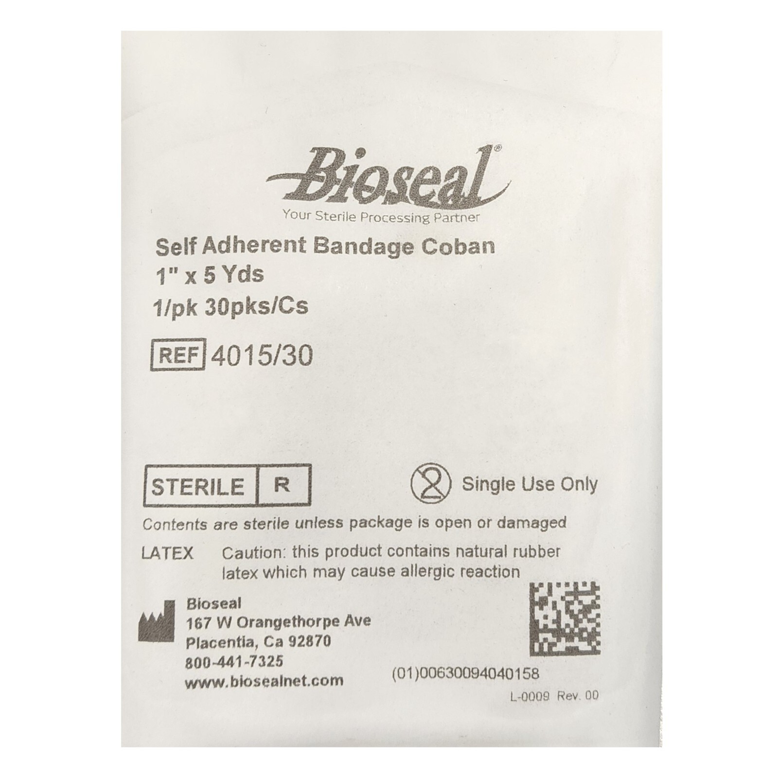 *30-Packs* Bioseal Self Adherent Bandage Coban 1″ x 5 Yards Sterile 4015/30
