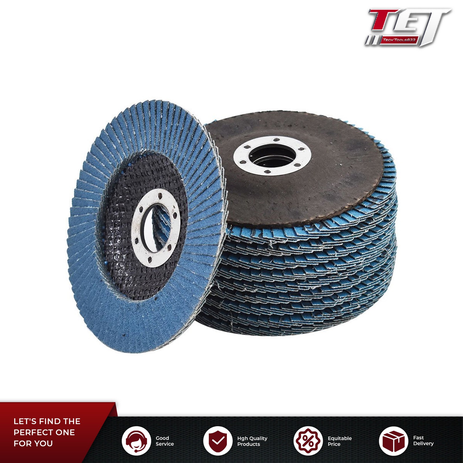 80 GRIT PACK 10 PREMIUM ZIRCONIA FLAP DISC SANDING GRINDING 4.5”x7/8” T29