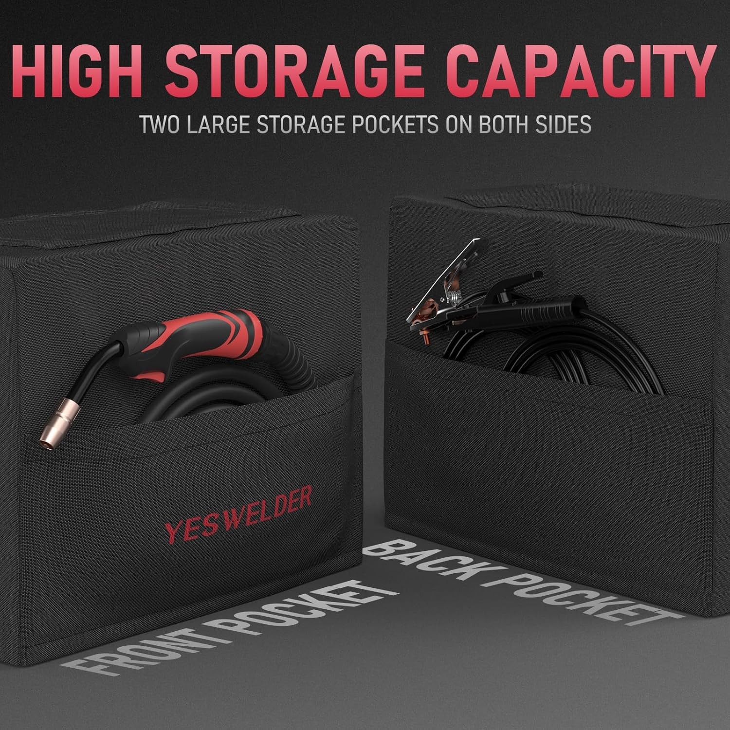 Waterproof Welding Machine Cover, Protective Dust Shield with Storage Pockets
