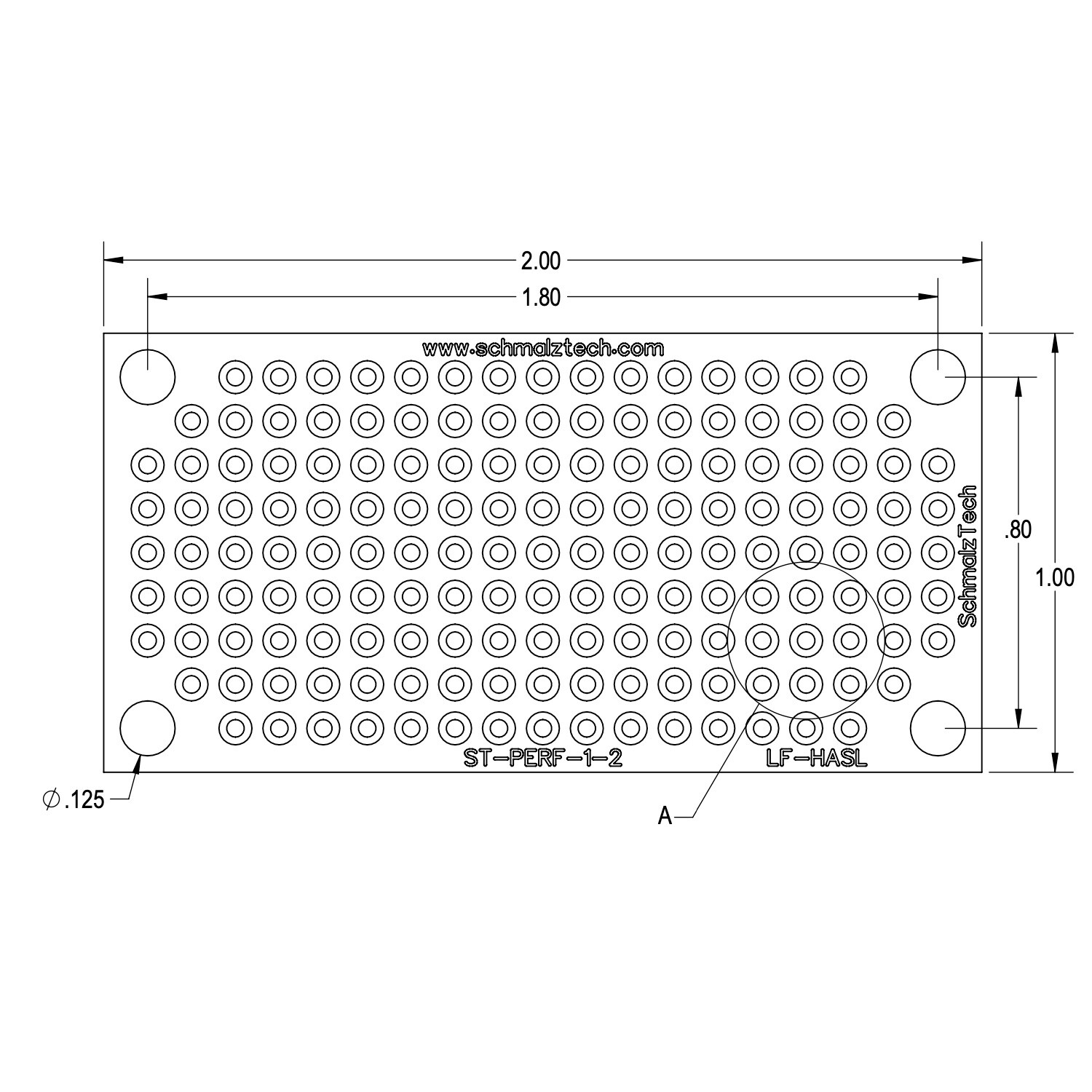 2Pcs Premium 1″ x 2″ PCB Proto Perf Board, LF HASL Perfboard, ST-PERF-1-2