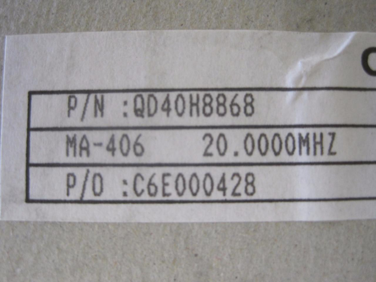 LOT OF 10 SEIKO EPSON QD40H8868 CRYSTAL COMPONENTS MA-406 20.0000MHZ C6E000428