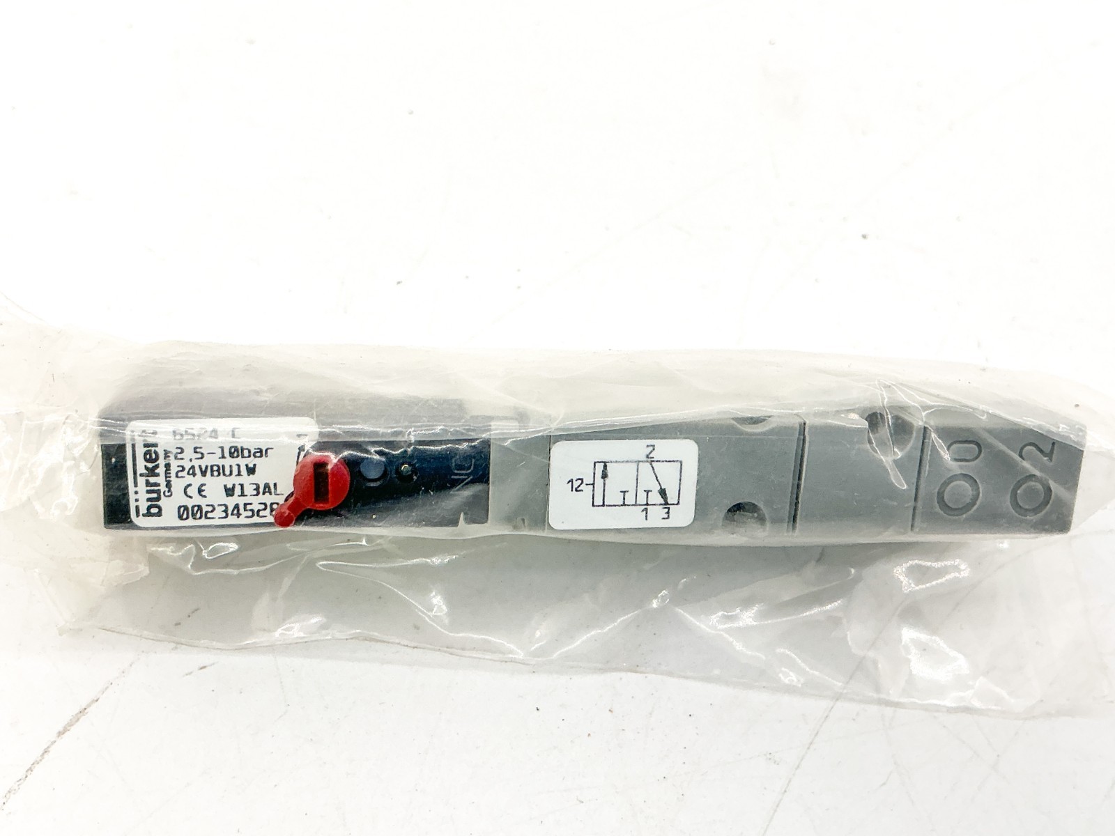 New Burkert 00234528 Solenoid Valve 2.5-10Bar 24V 1W 6524-C-4.0-NBR