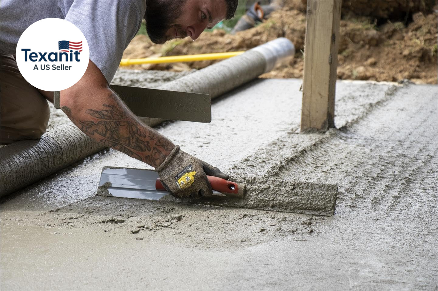 24 Inch Beveled End Magnesium Hand Float, Concrete, 24 Inches, Durasoft Handle,
