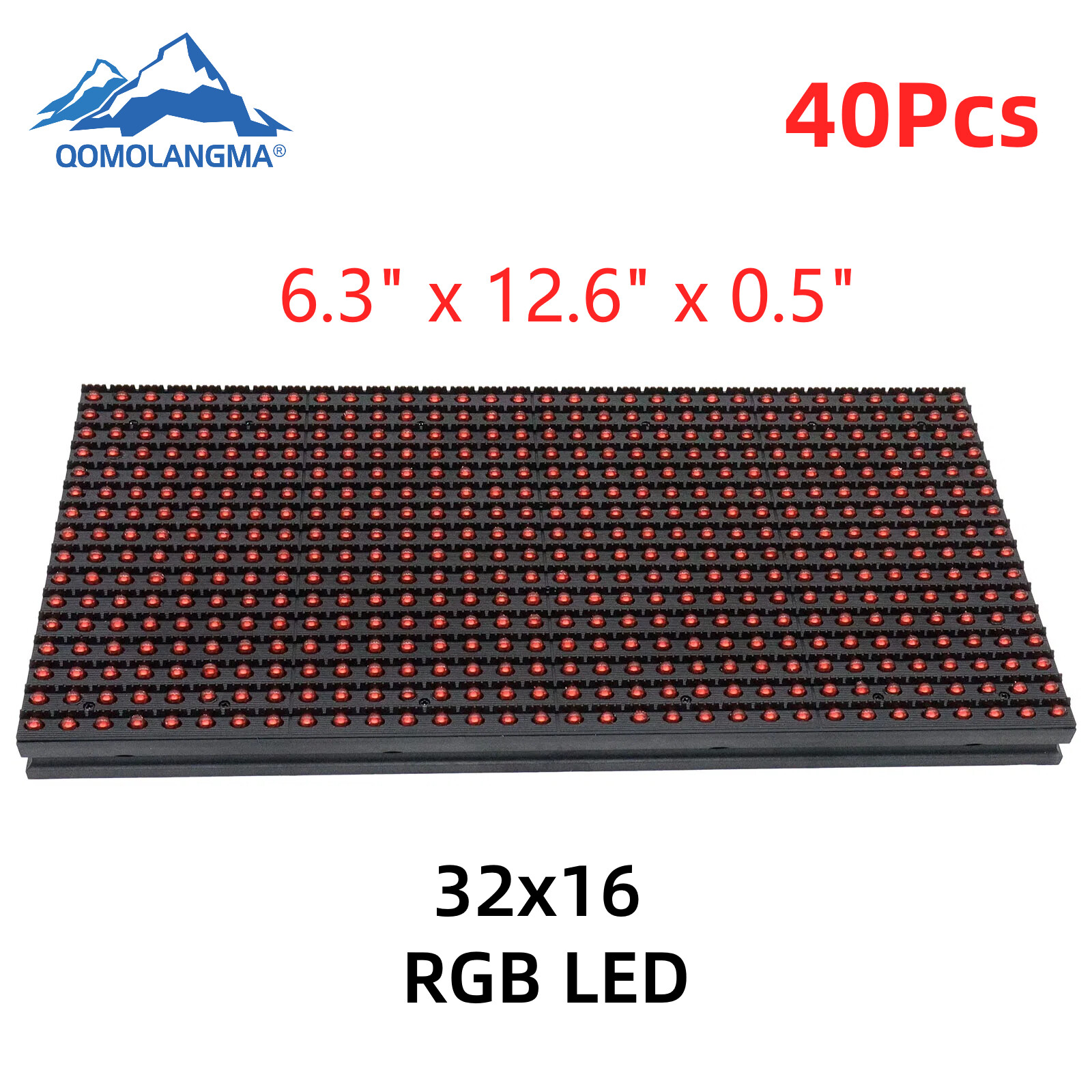 40pcs/pack 6.3″ × 12.6″ × 0.5″ RED LED Display P10 Dot Matrix Module Red Sign
