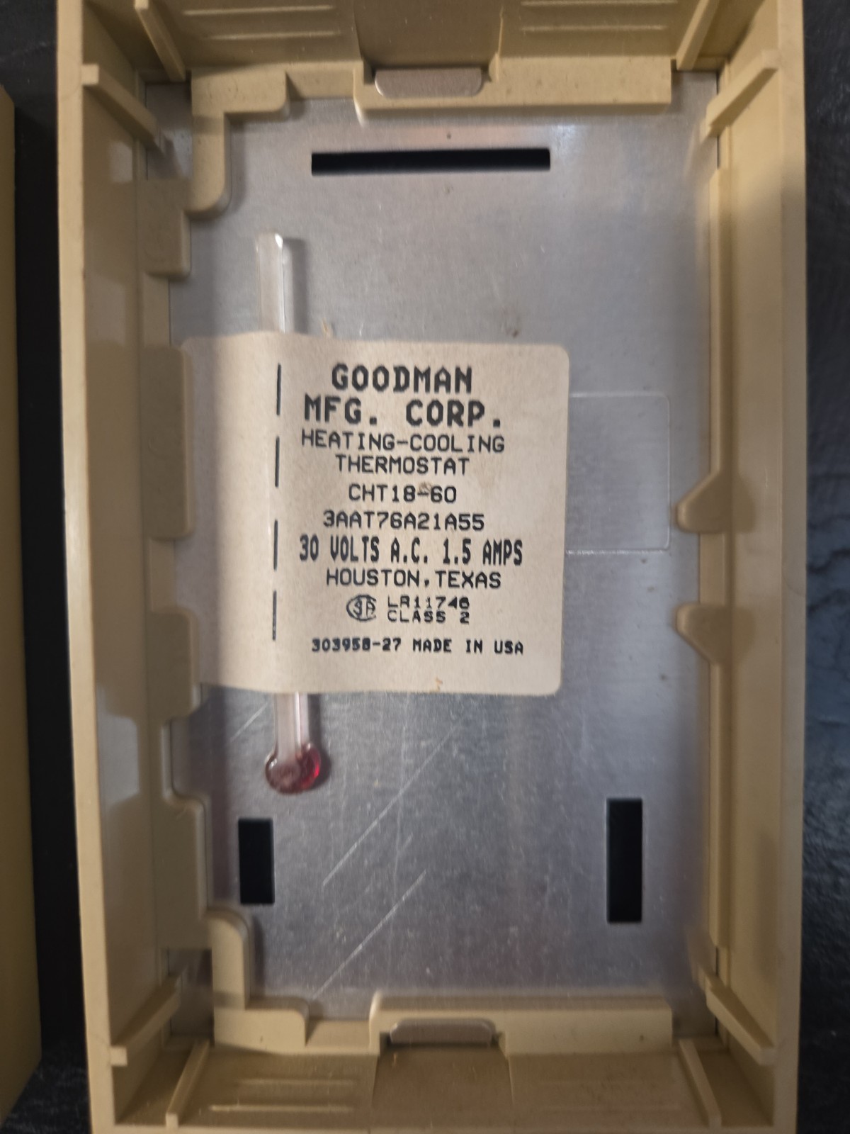 Goodman CHT18-60 Basic Heat & Cool Thermostat “Gold” GE 3AAT76A21A55