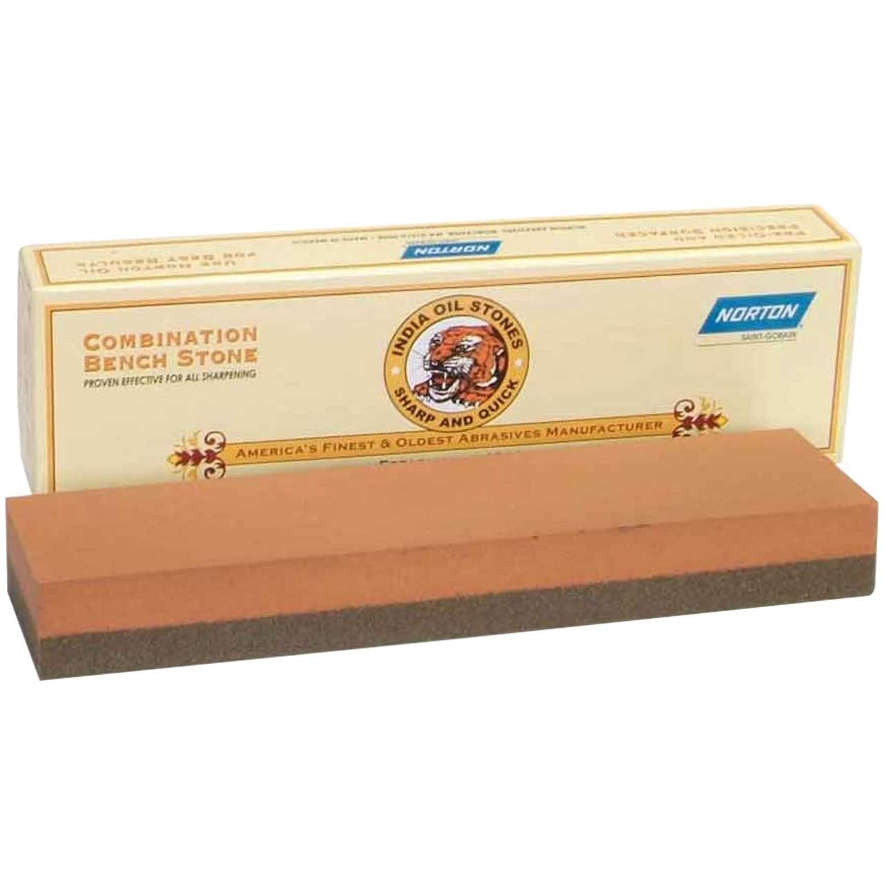 Norton 61463685565 8x2x1″ India AO Combination Grit Benchstone Coarse/Fine Grit