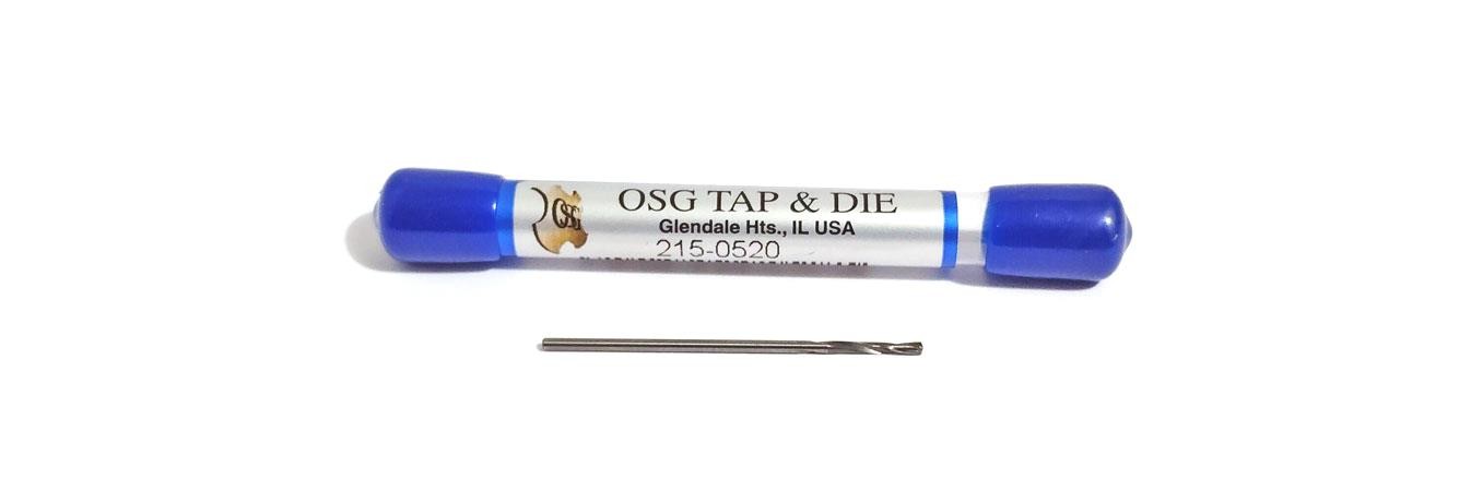 #55 (.052″) Number 55 Carbide Drill Slow Spiral 118 Degree OSG 215-0520