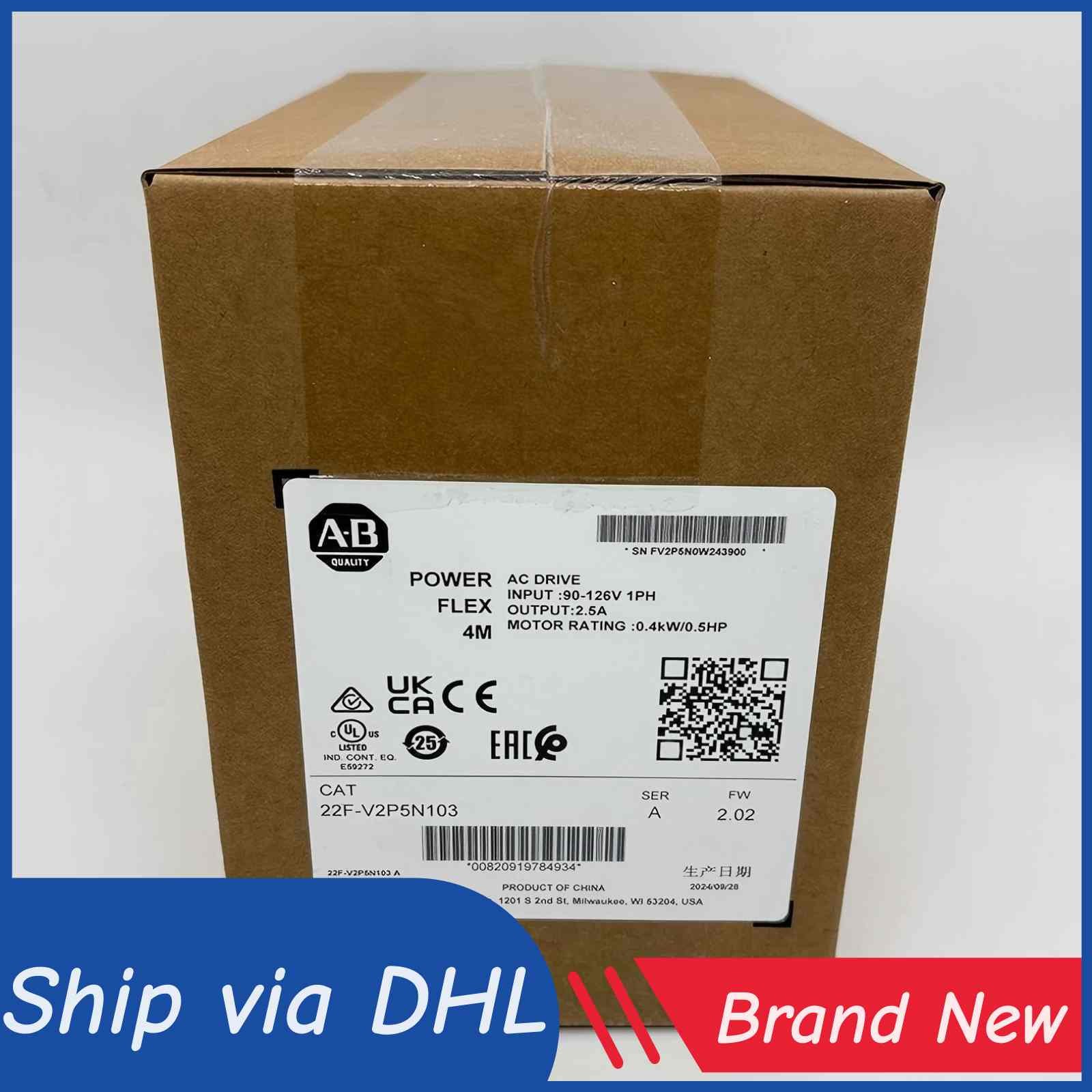 22F-V2P5N103 PowerFlex 4M 0.4kW 0.5HP 120V 1Ph 2.5A VFD New Free Ship
