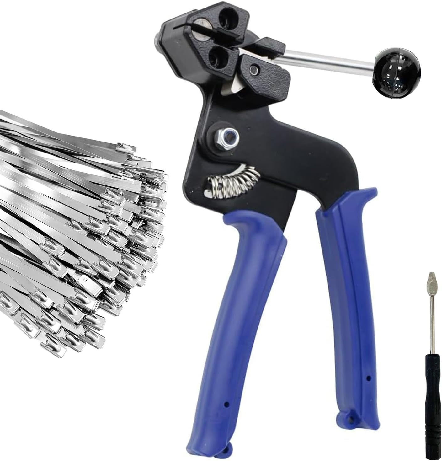 Cable Tie Gun Kit Stainless Steel Tie Tool with 100 Pieces Stainless Steel Cable