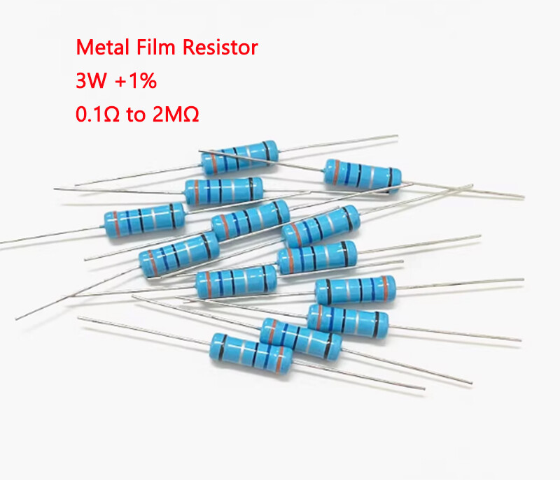 10PCS Metal Film Resistor Tolerance ±1% 3W Full Range of Values (0.1Ω to 2MΩ)