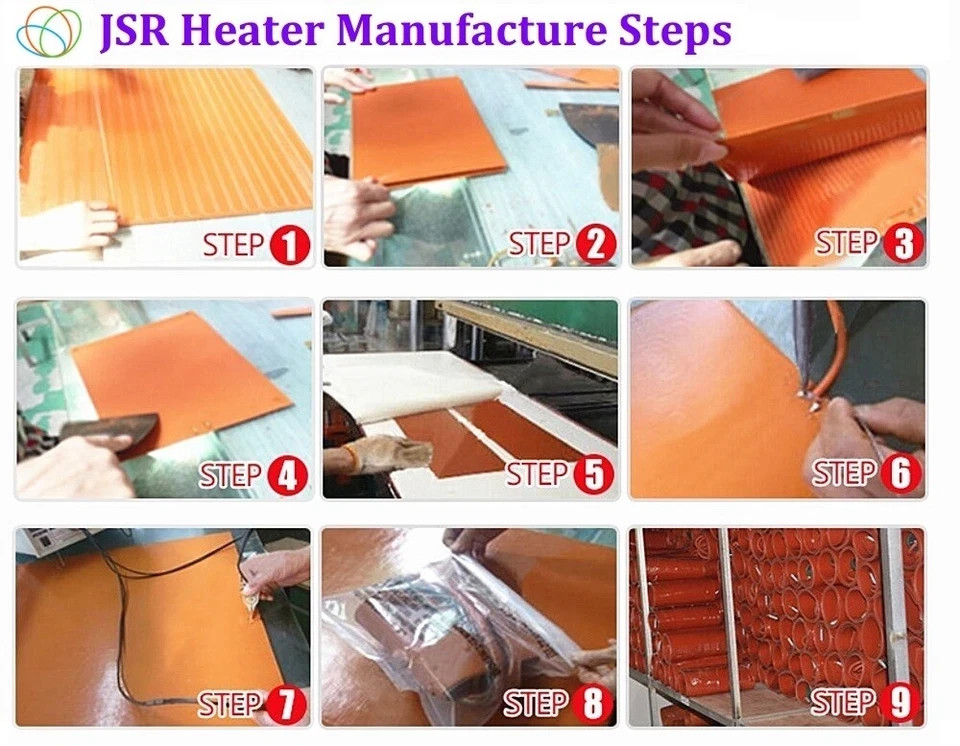 Silicone Rubber Heating Pad 4″x4″ 12V 35W 50W w/ Factory Direct Sale Custom