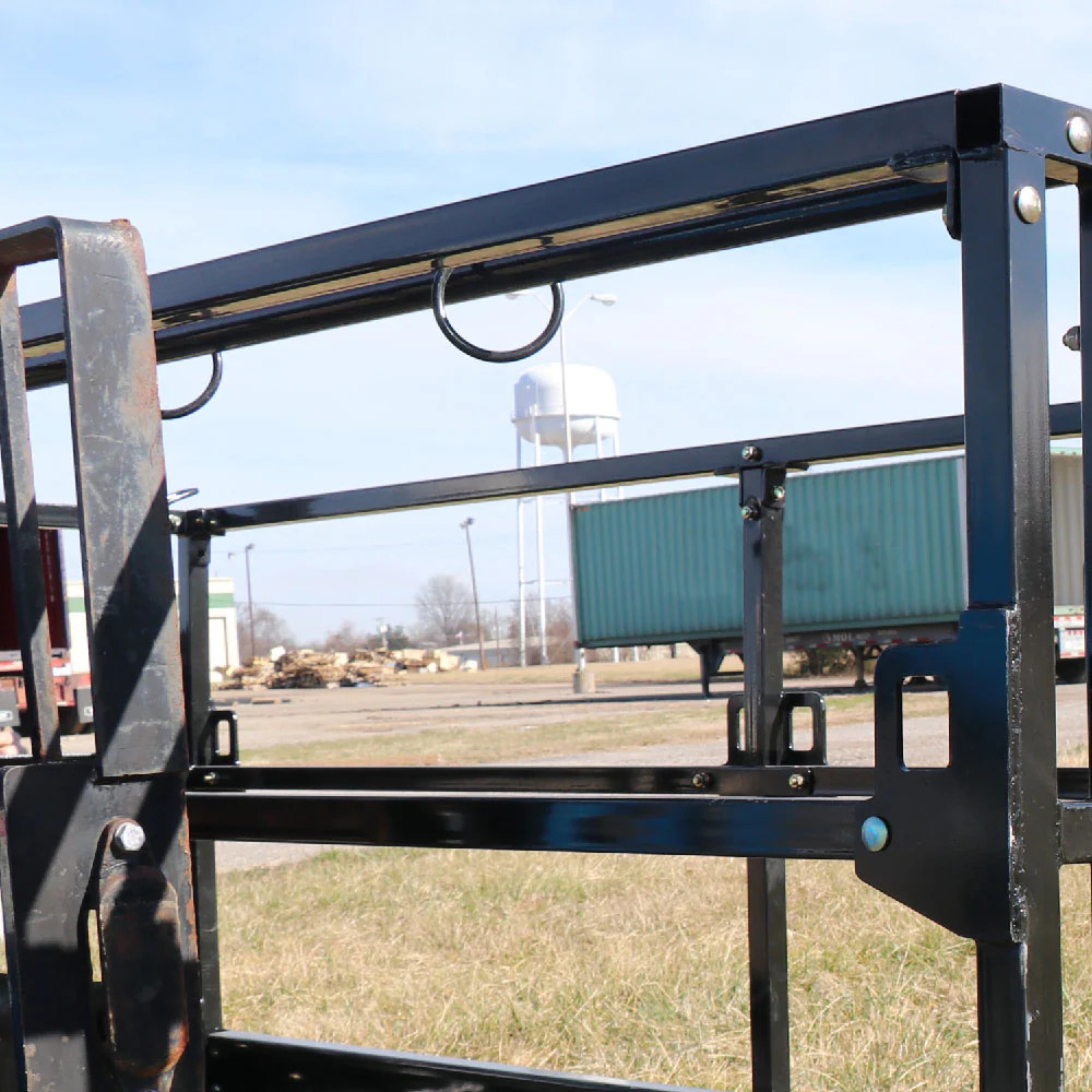 Titan Attachments 4′ x 7’8″ Mesh Telehandler Work Platform, Two Man Safety Baske