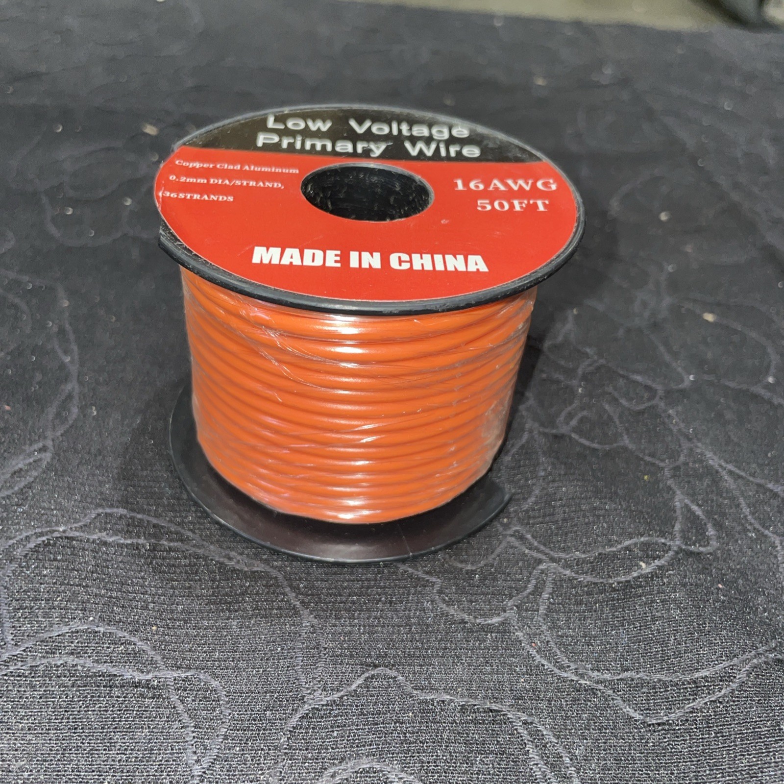 Low Voltage Primary Wire 16AWG 100FT Orange Copper Clad Aluminum