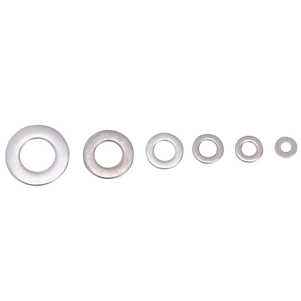 660pcs 304 SS Flat Washers Assortment Set 6 Sizes M3 M4 M5 M6 M8 M10