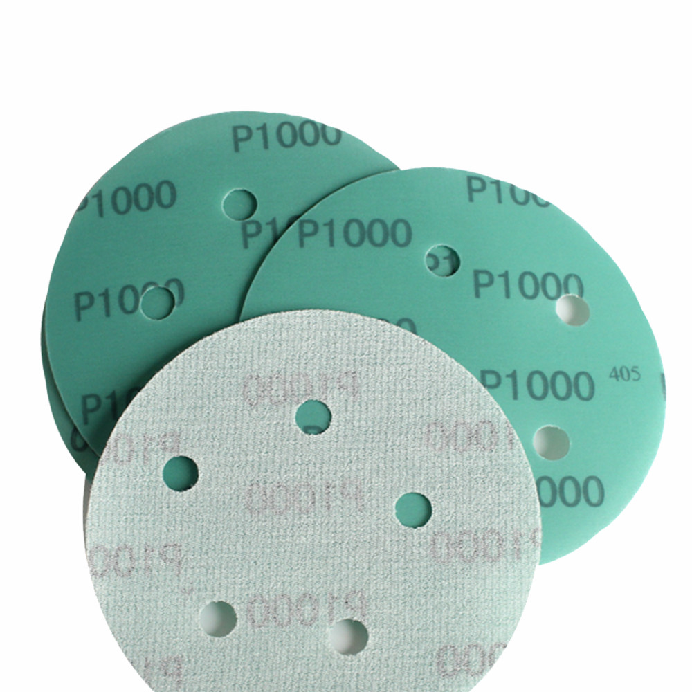 Ø 125mm 5 Hole 5″ Hook & Loop Sanding Discs Polyester Film Sandpaper Grit 1000#