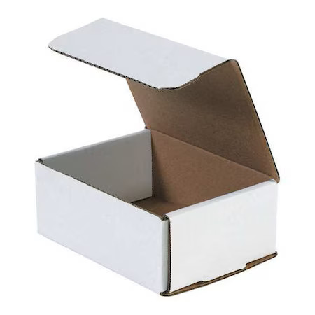 6 3/16 In X 5 3/8 In X 2 1/2 In Inside H, Literature Mailer, White, Corrugate,
