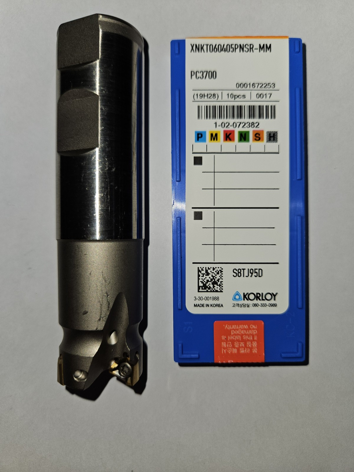KORLOY XNKT060405PNSR-MM PC3700 13pcs 25mm 3FL Cutter 1pcs