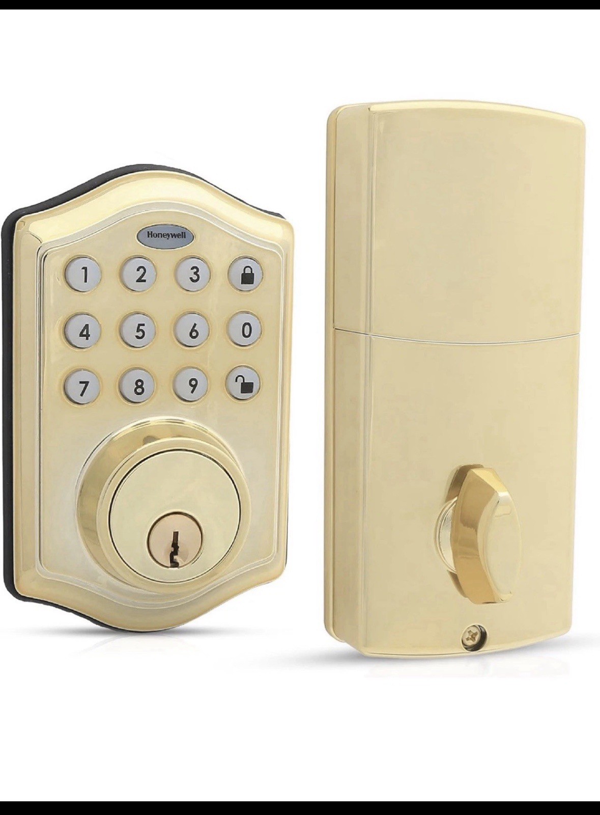 Honeywell Electronic Deadbolt Polished Brass (8712009)