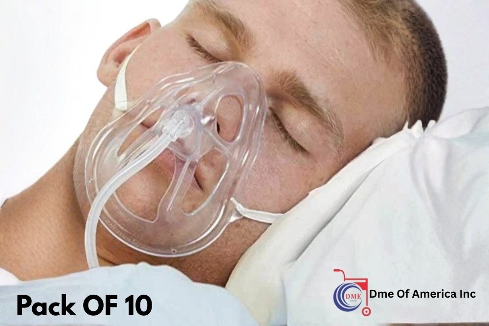 Oxy Mask OM-1125-8 with Standard Connector Oxygen Mask Adult Size 10Ct Free Ship
