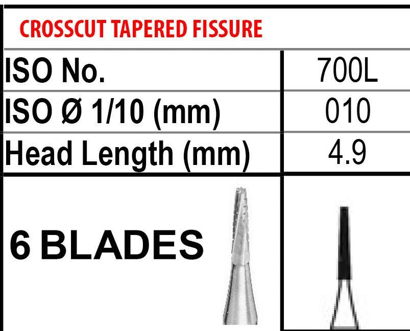 Beavers FG700L Carbide Burs FG 700L Bur #700L Friction Grip Made inCanada 100-10
