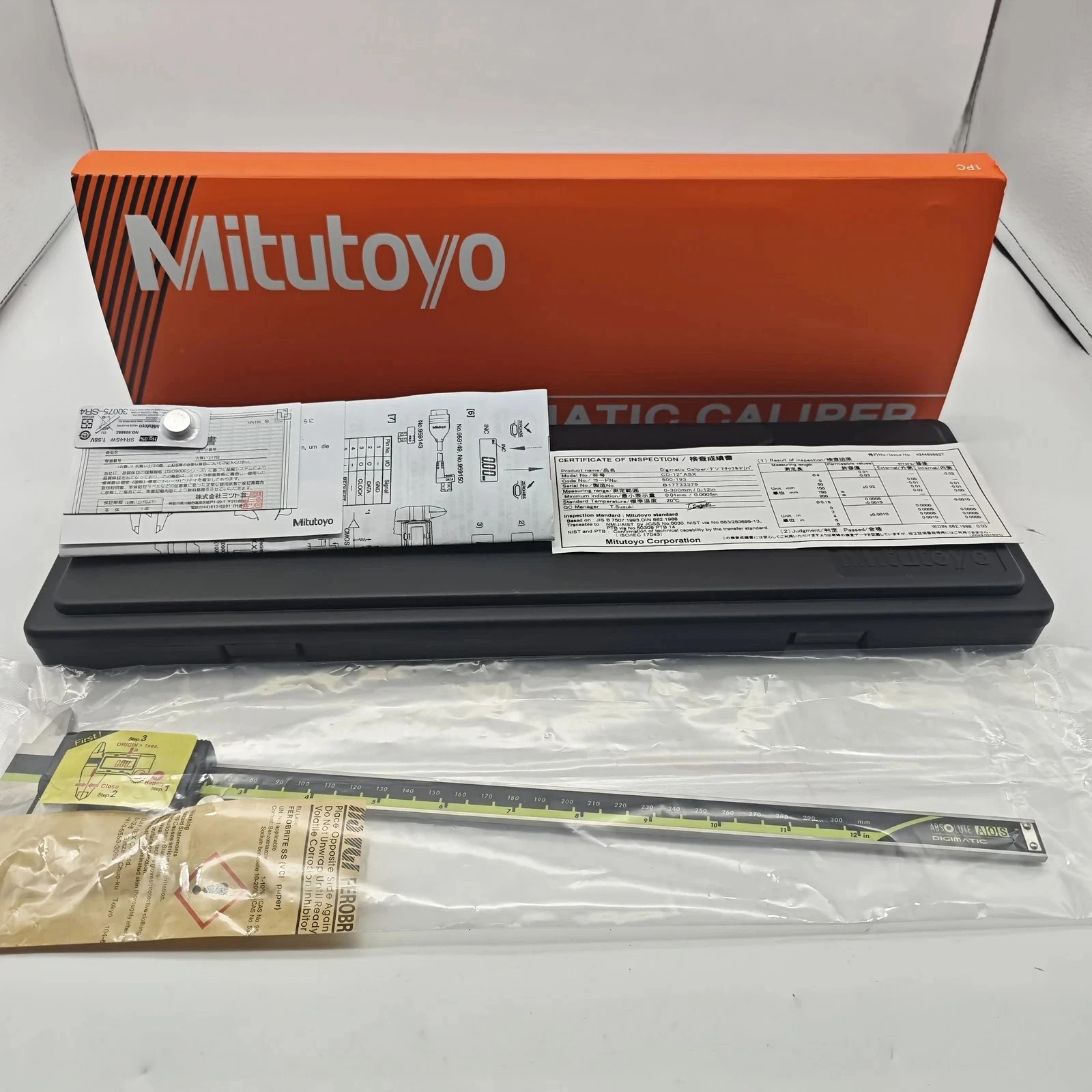 Japan Mitutoyo 500-193-30 300mm/12″ Digital Digimatic Vernier Caliper USA