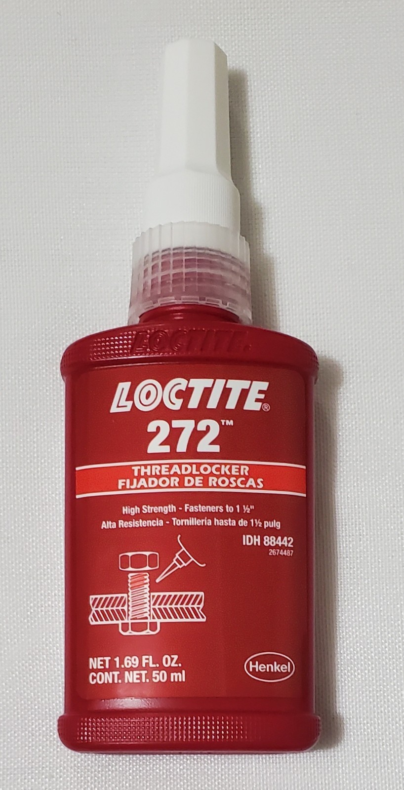 Loctite 272 High Strength Thread Locking Adhesive 50 mL Red Bottle Expired 2025