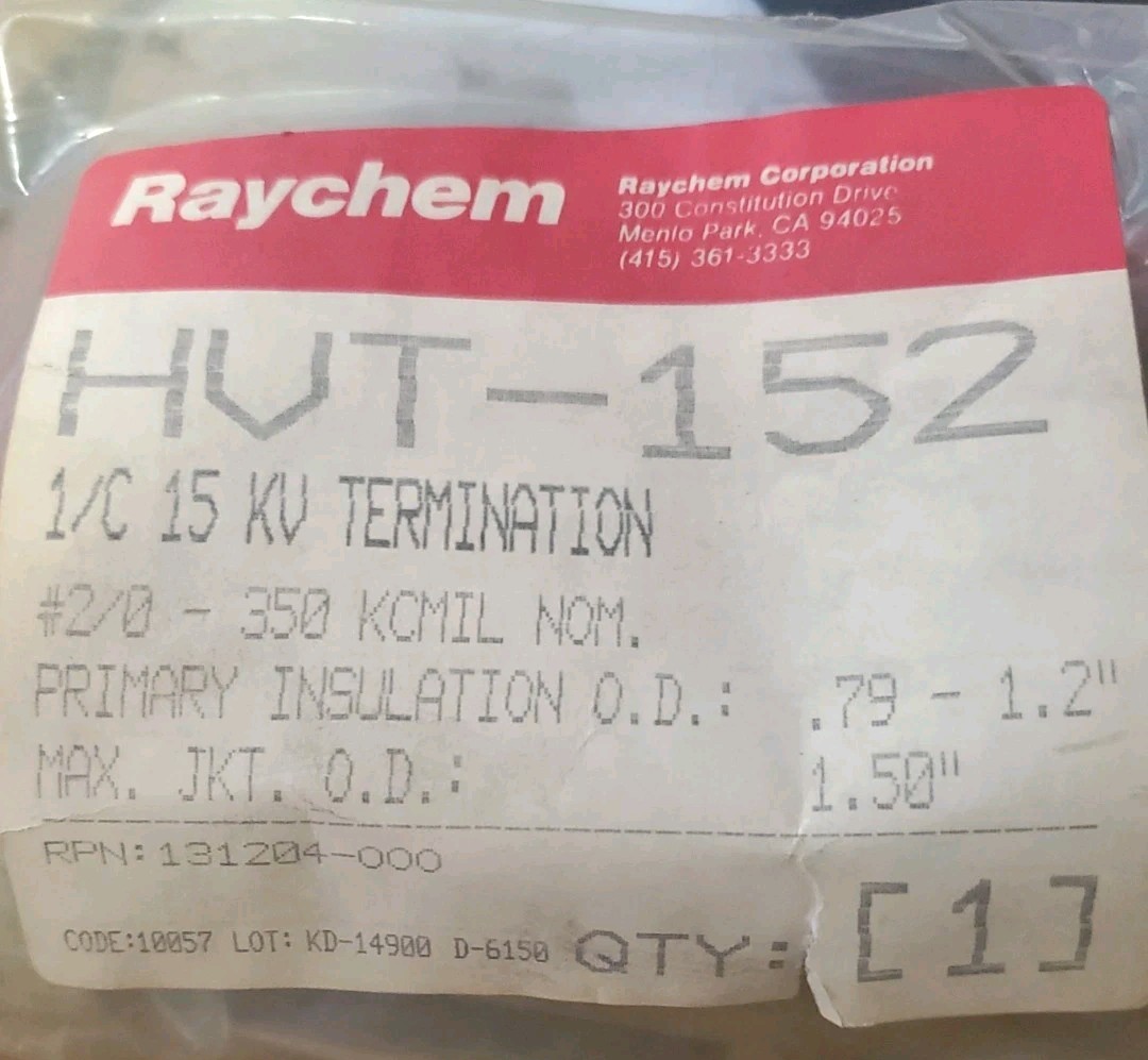 Raychem HVT-152 1/C 15KV Termination Kit