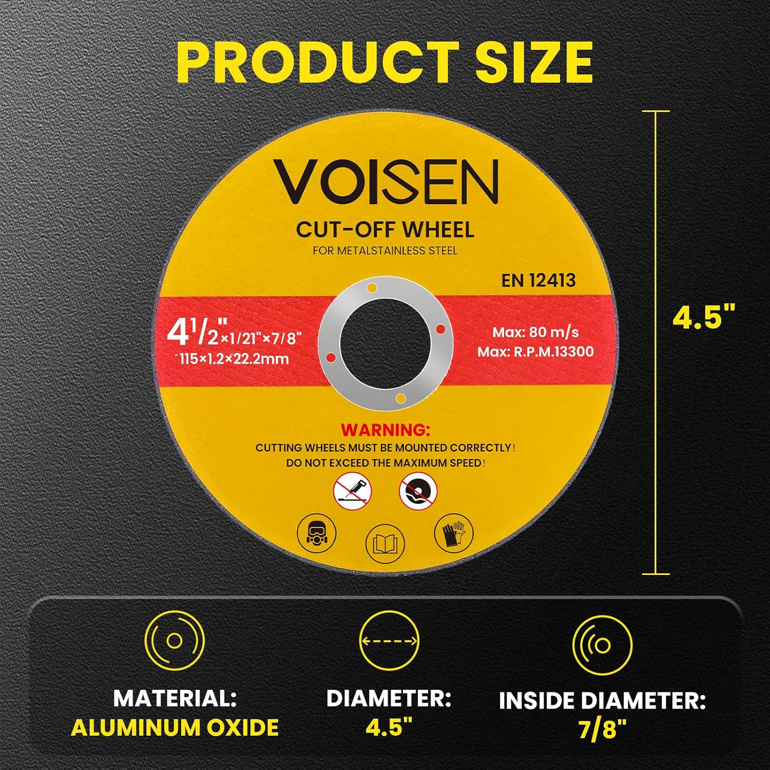 4 1/2 Cut off Wheel,100 PCS Angle Grinder Cutting Disc 4-1/2″ X 1/21″ X 7/8″ Thi
