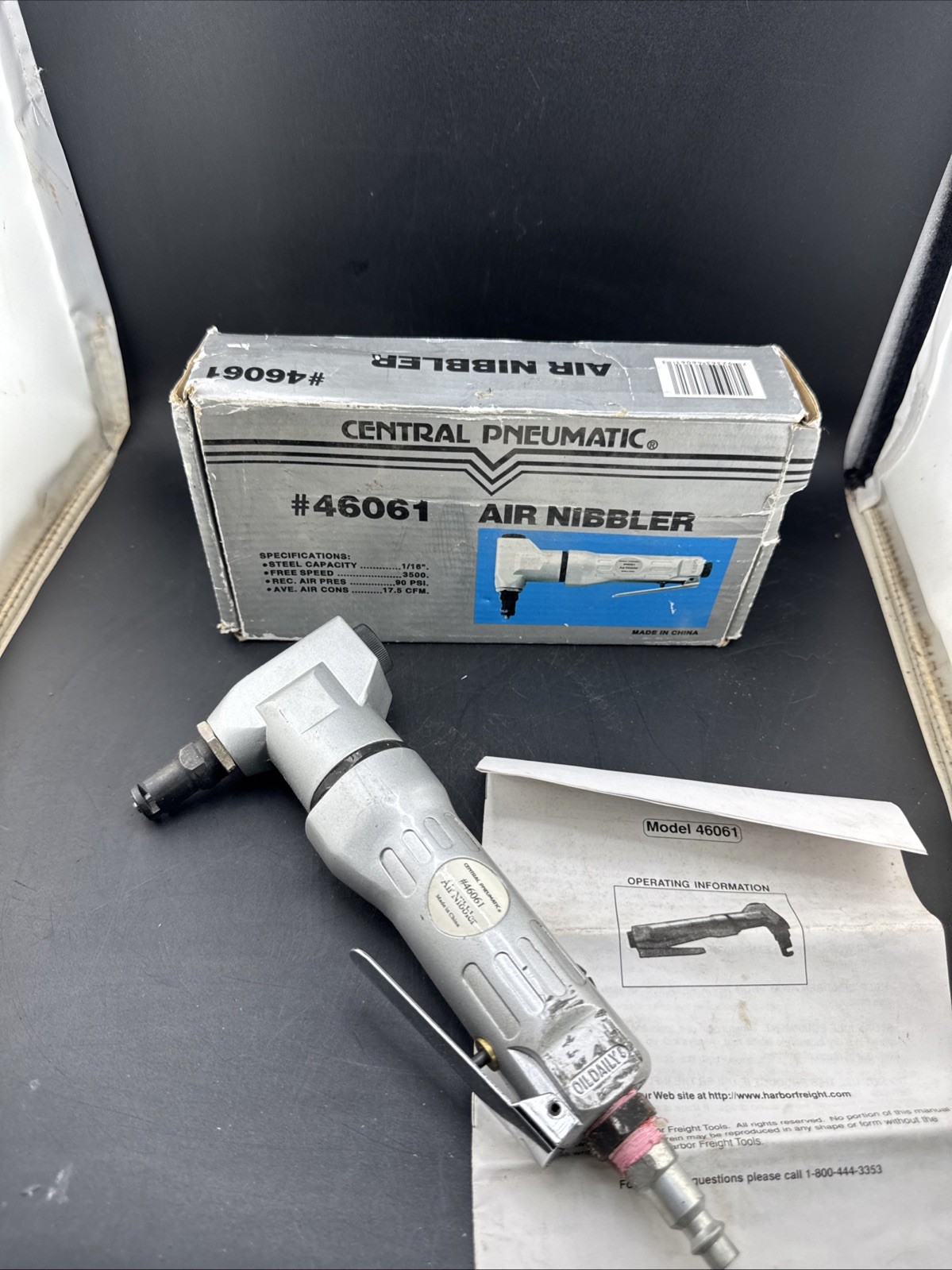 CENTRAL PNEUMATIC AIR NIBBLER #46061 WITH BOX 90 PSI PRE-OWNED VGC!