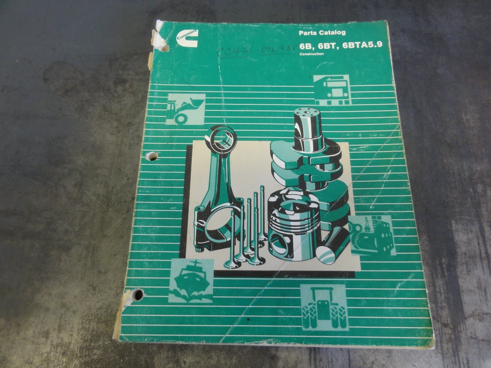 Cummins 6B 6BT 6BTA5.9 Engine Parts Catalog Manual 3884222-01 1990