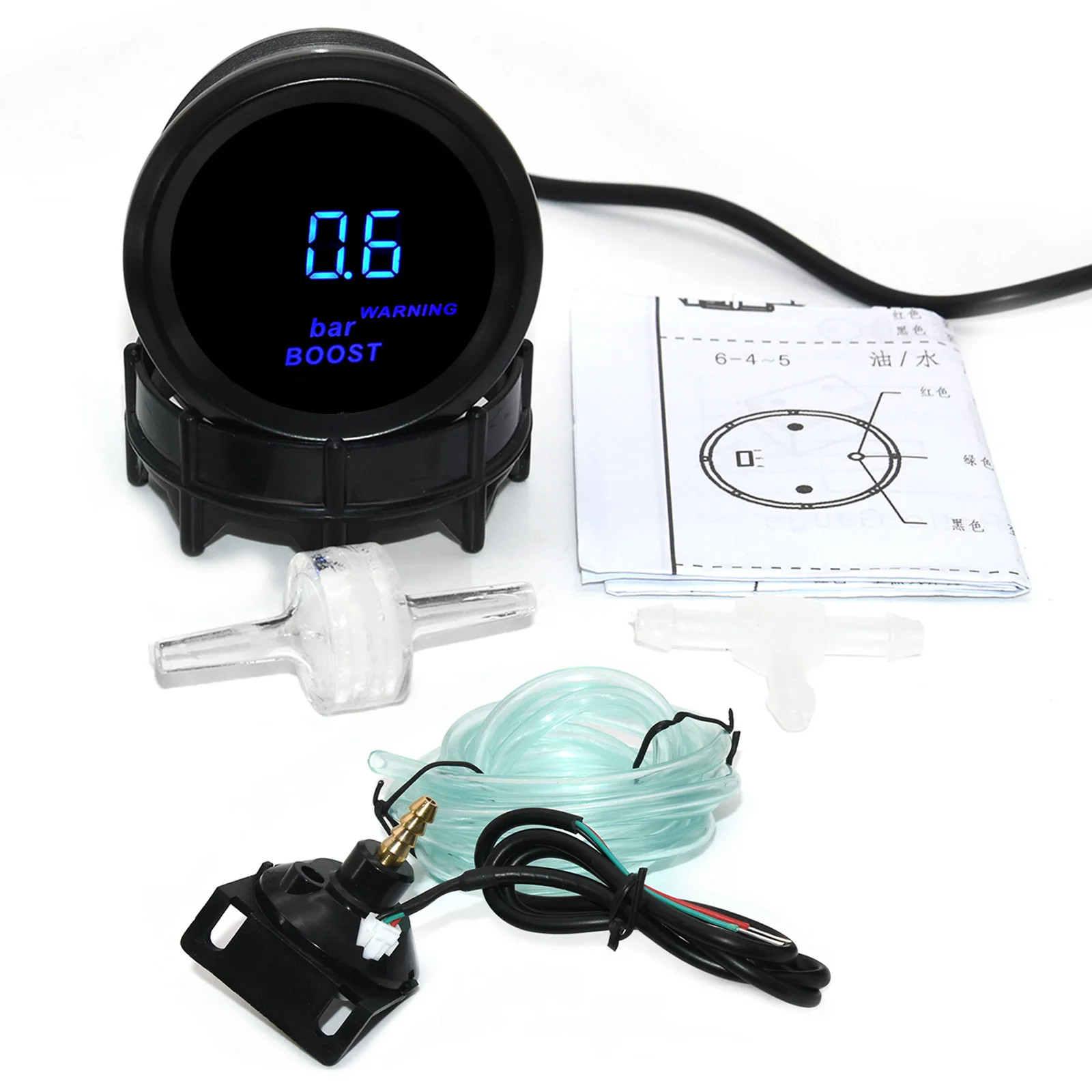 2″ 52mm Car Turbo PSI BAR Boost Gauge Oil Pressure Water Temp Oil Temp Meter