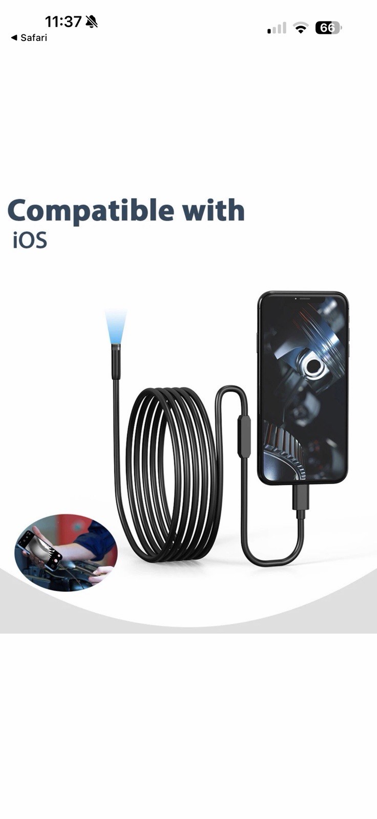 Endoscope Industrial dual Camera Lens 5m Line Length New Photo & Video HD LED
