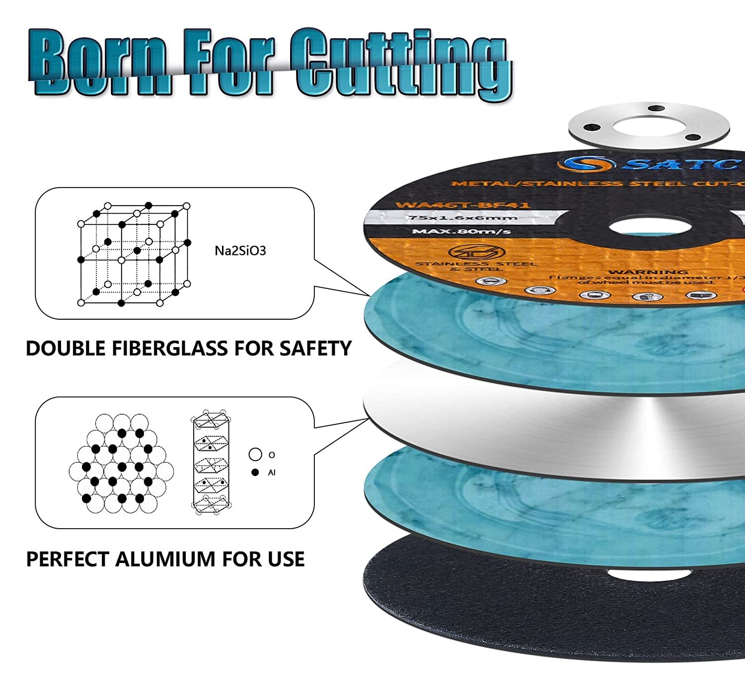 50 PCS Cutting Disc 3 Inch Cut Off Wheel 3″x 1/16″x 1/4″ Angle Grinder Air Tool