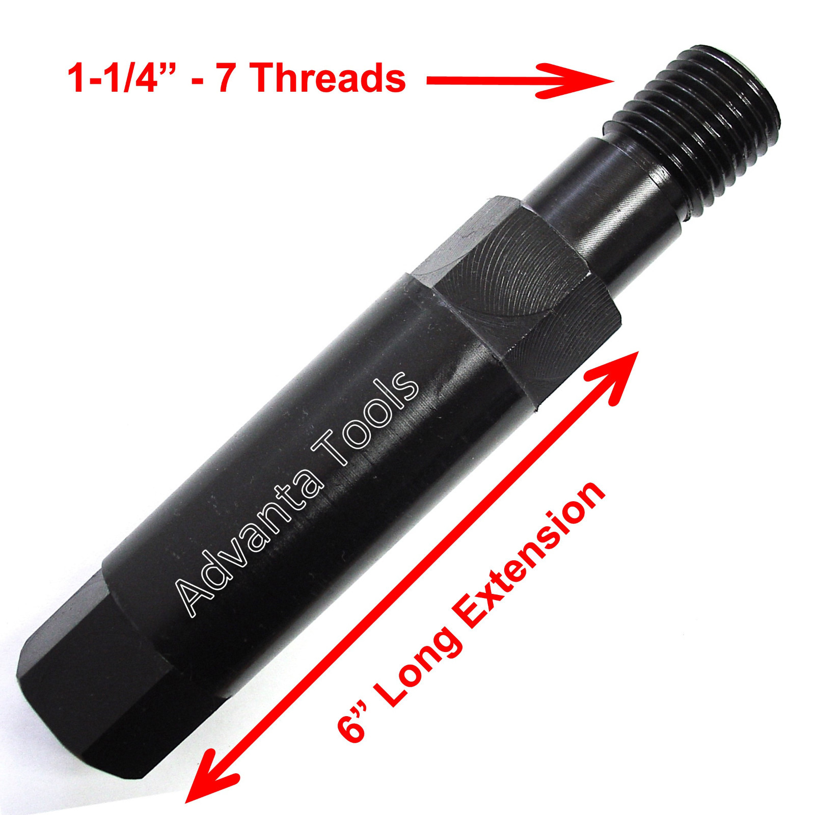 6” Core Drill Bit Extension 1-1/4” – 7 Male to 1-1/4” – 7 Female