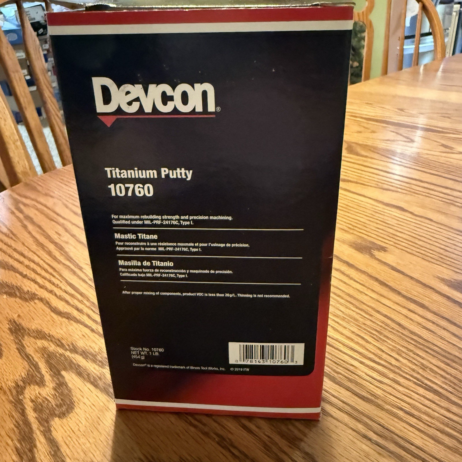 Titanium Putty Kit 1 lb Devcon 10760 78143107603 Grey Exp 8/17/26