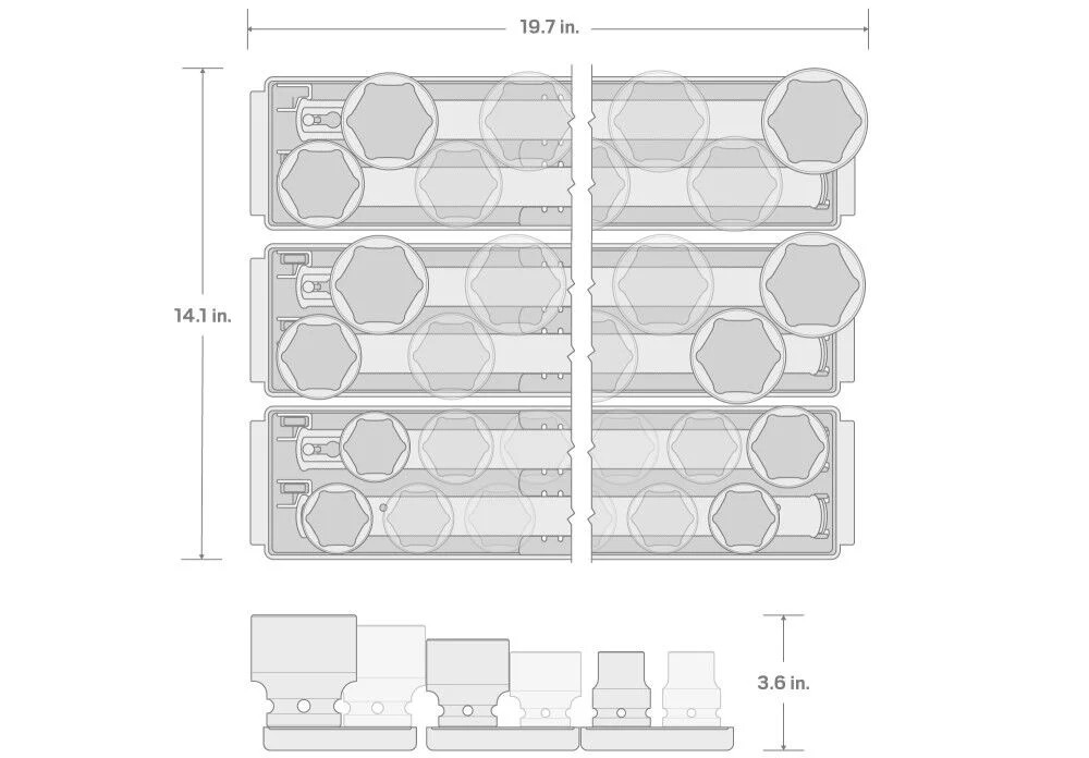 Tekton 3/4 Inch 6 Point Impact Socket Set, 33 Pieces (1/2 – 2-1/2 Inch)