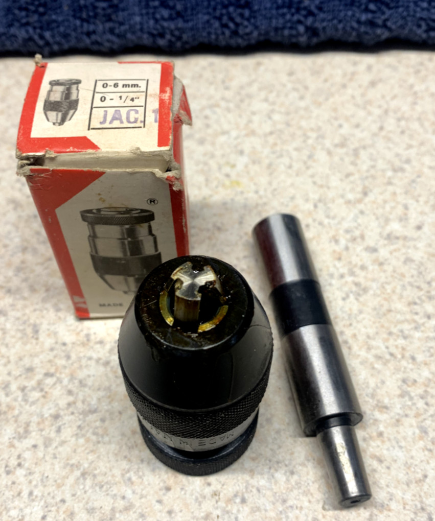 Machinist Tools: Mandrin 0-1/4″ Keyless Drill Chuck (NOS) 5/8″ Arbor Italy