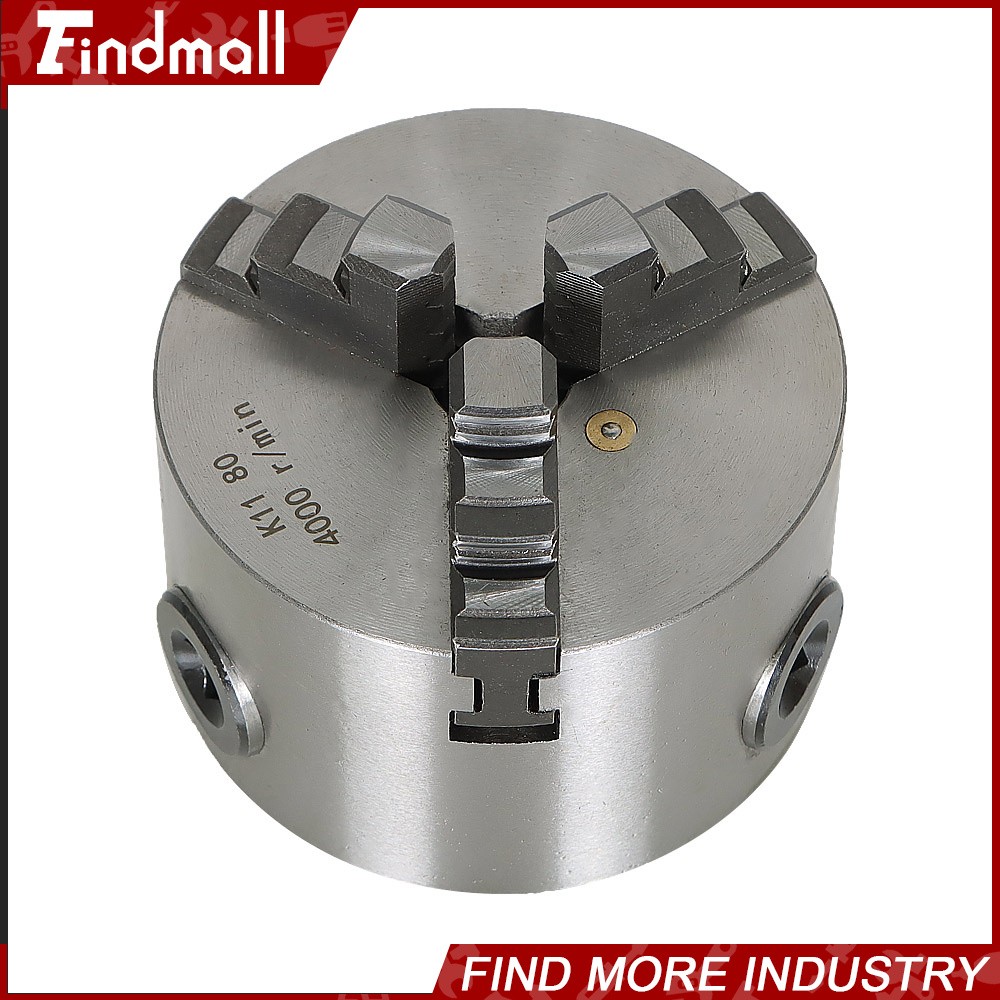 Chuck Manual Chuck 3″ K11-80 Self-centering Lathe Drilling Part 80mm 3 Jaw Lathe