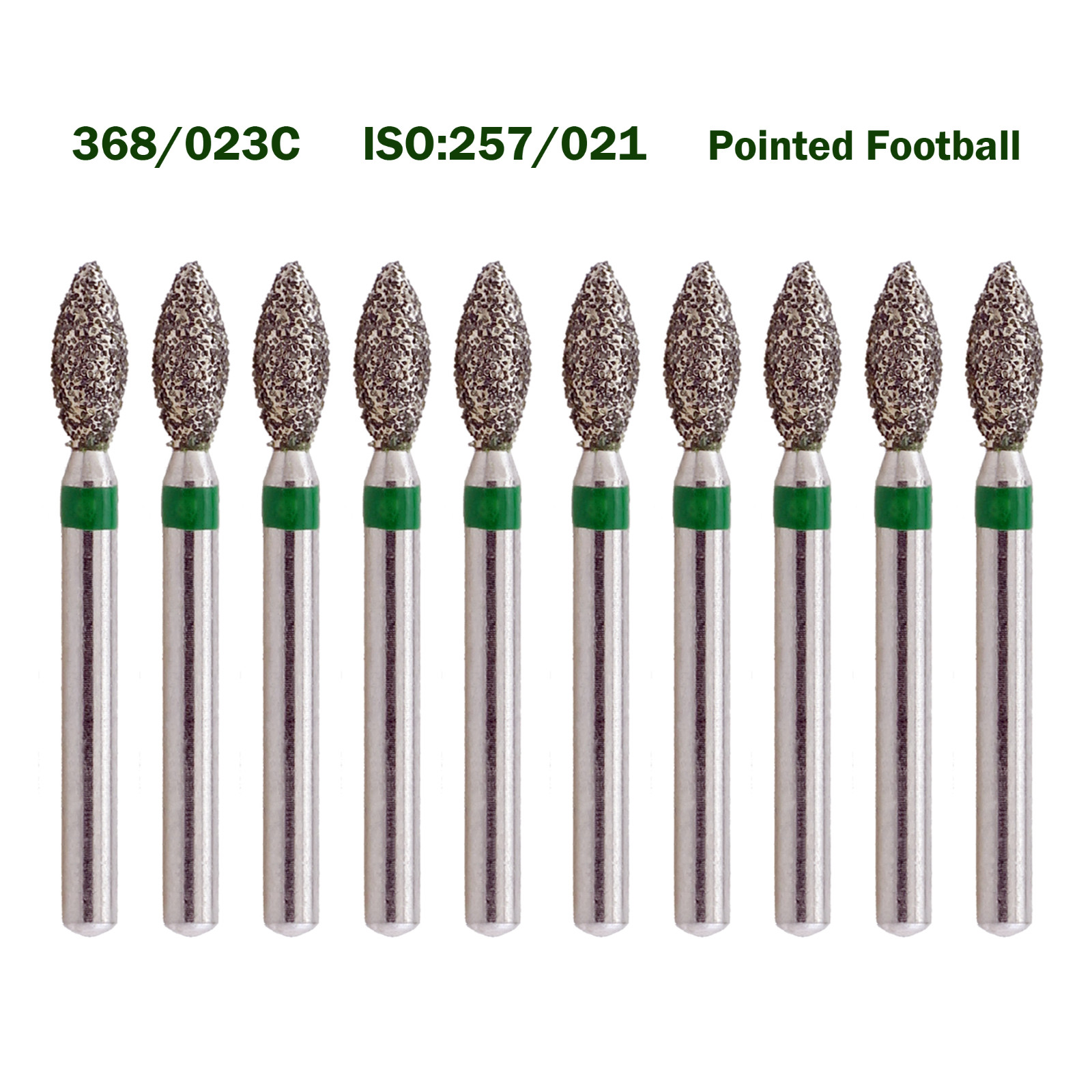 Dental Endo Diamond Burs FG Pointed Football 368/023C Coarse Grit High Speed